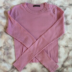 Brandy Melville Pink Ribbed Longsleeve